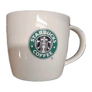 2008 Starbucks White Mermaid Logo Bone China Coffee Tea Mug Cup 12oz